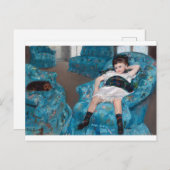 Kleines Mädchen in einem blauen Sessel, Cassatt Postkarte (Vorne/Hinten)
