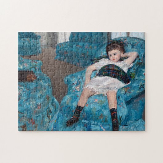 Kleines Mädchen in einem blauen Sessel, Cassatt Puzzle (Horizontal)