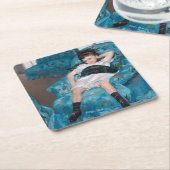 Kleines Mädchen in einem blauen Sessel, Cassatt Rechteckiger Pappuntersetzer (angewinkelt)