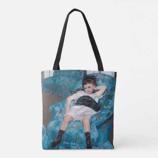 Kleines Mädchen in einem blauen Sessel, Cassatt Tasche (Rückseite)
