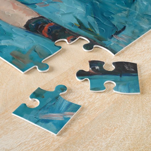 Kleines Mädchen in einem blauen Sessel | Mary Cass Puzzle (Seite)