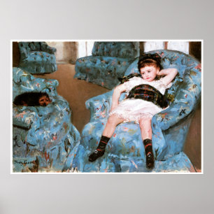 Kleines Mädchen in einer blauen Armlehne, 1878 Mar Poster