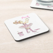 Kleines Mädchen in einer rosa Tutu-Getränkeküste Untersetzer (Linke Seite)