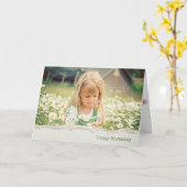 Kleines Mädchen in Gängen an gerissenen Kanten Karte (Gelbe Blume)