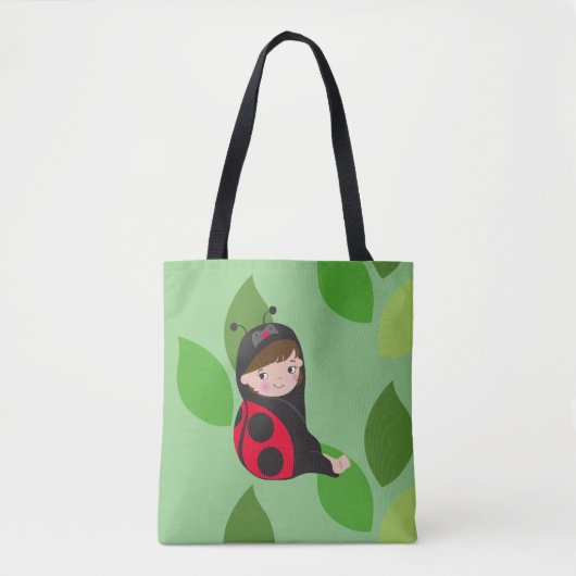 Kleines Mädchen in Red Ladybug-Kostüm Tasche (Vorderseite)