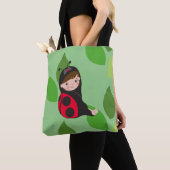 Kleines Mädchen in Red Ladybug-Kostüm Tasche (Von Nahem)