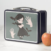 Kleines Mädchen in schwarzem Kleid Metall Lunchbox (Beispiel)