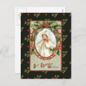 Kleines Mädchen in weißen Weihnachten (Vorne/Hinten)