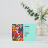 KLEINES MÄDCHEN, KATZE UND HÜBSCHES DOLL-Hellblau Visitenkarte (Stehend Vorderseite)