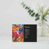 KLEINES MÄDCHEN, KATZE UND HÜBSCHES DOLLAR, rot Visitenkarte (Stehend Vorderseite)