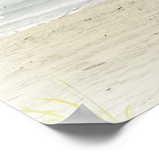 Kleines Mädchen läuft auf Beachposter Poster (Ecke)