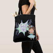 Kleines Mädchen, Mädchen Power, schwarzes Bib Tasche (Von Nahem)