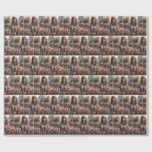 Kleines Mädchen mit amerikanischer Flagge und Kitt Geschenkpapier (Flach)