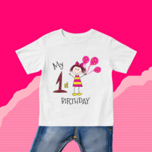 Kleines Mädchen mit Ballons Baby T-shirt