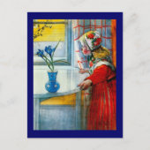 Kleines Mädchen mit blauem Iris Postkarte (Vorderseite)