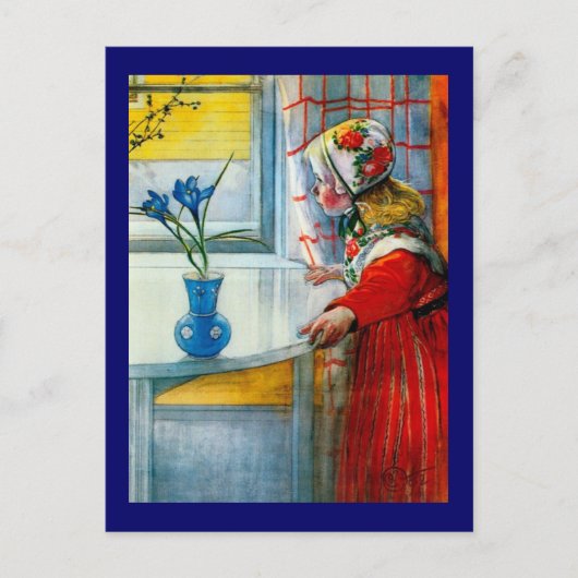 Kleines Mädchen mit blauem Iris Postkarte (Vorderseite)