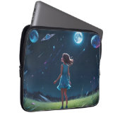 Kleines Mädchen mit Blick auf die Sterne Laptopschutzhülle (Vorne Rechts)