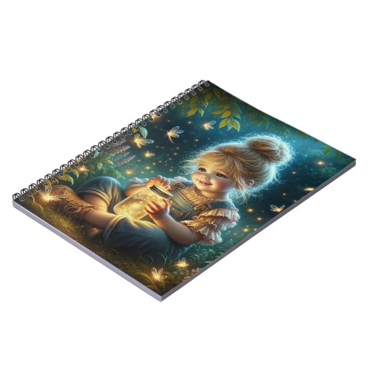 Kleines Mädchen mit blitzenden Schlägern Notizblock (Linke Seite)