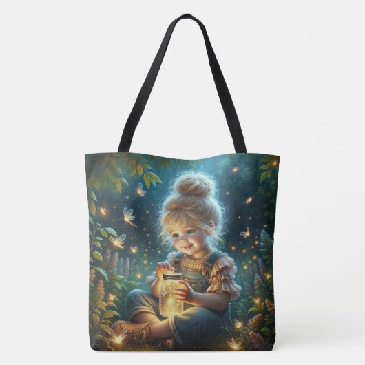 Kleines Mädchen mit blitzenden Schlägern Tasche (Rückseite)