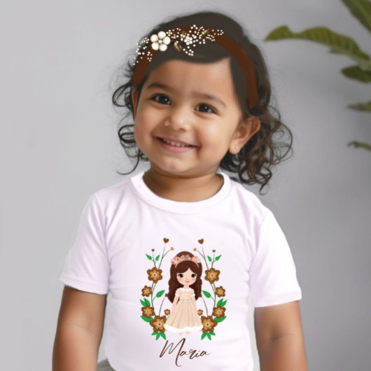Kleines Mädchen mit Blume Baby T-shirt