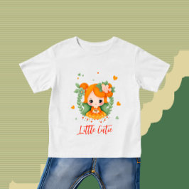 Kleines Mädchen mit Blume Baby T-shirt