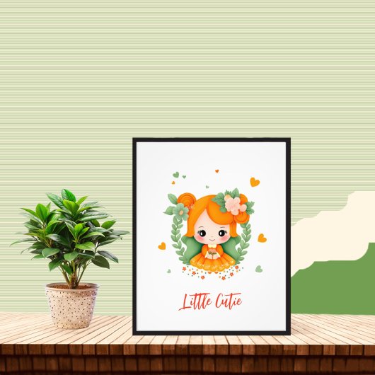 Kleines Mädchen mit Blume Fotodruck