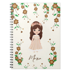 Kleines Mädchen mit Blume Notizblock