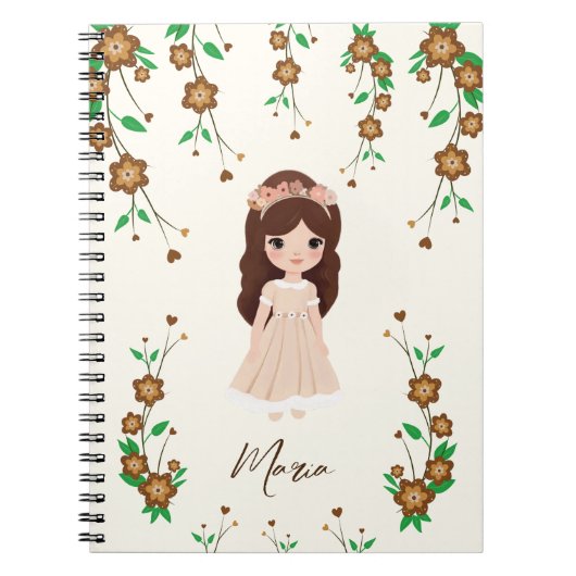Kleines Mädchen mit Blume Notizblock (Vorderseite)