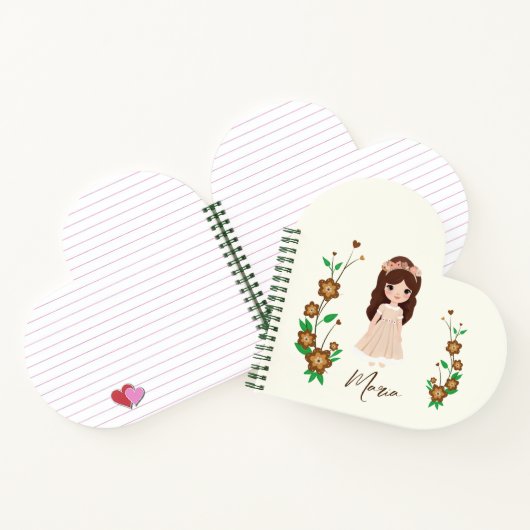 Kleines Mädchen mit Blume Notizblock (Innenseite)