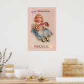 Kleines Mädchen mit Blume Poster (Küche)
