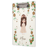 Kleines Mädchen mit Blumen Klemmbrett (Links)