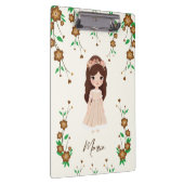 Kleines Mädchen mit Blumen Klemmbrett (Rechts)