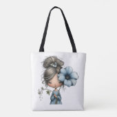 Kleines Mädchen mit Blumen Tasche (Rückseite)