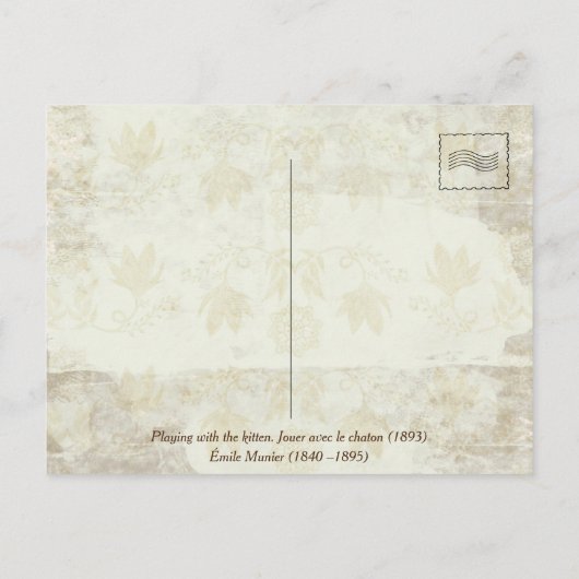 Kleines Mädchen mit dem Kätzchen (1893) Postkarte (Rückseite)
