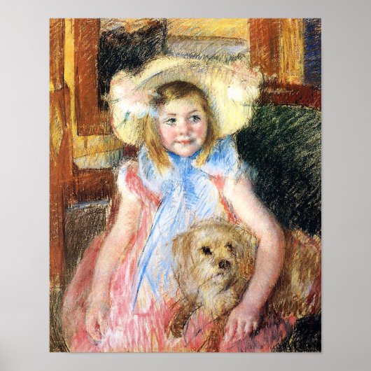Kleines Mädchen mit Dog Poster (Vorne)
