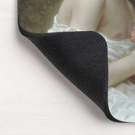 Kleines Mädchen mit einem Blumenstrauß Mousepad (Ecke)