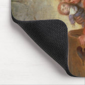 Kleines Mädchen mit einem Kaninchen Mousepad (Ecke)