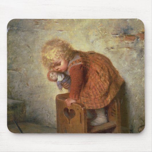Kleines Mädchen mit einem Kaninchen Mousepad (Vorne)