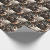 Kleines Mädchen mit einem Körbchen Kätzchen Geschenkpapier (Ecke)