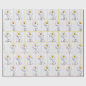 Kleines Mädchen mit einer weißen Daisy auf ihrem K Geschenkpapier (Flach)