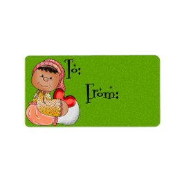 Kleines Mädchen mit gestopftem Herzen Adressaufkleber