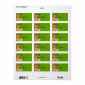 Kleines Mädchen mit gestopftem Herzen Adressaufkleber (Vorne)