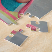 Kleines Mädchen mit gestreifter Handtasche Puzzle (Seite)