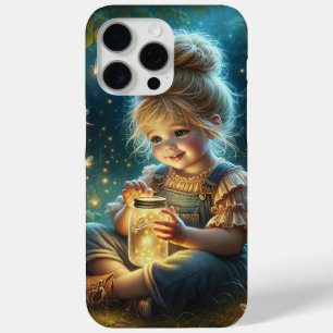 Kleines Mädchen mit Glas voller Glühwürmchen Case-Mate iPhone Hülle