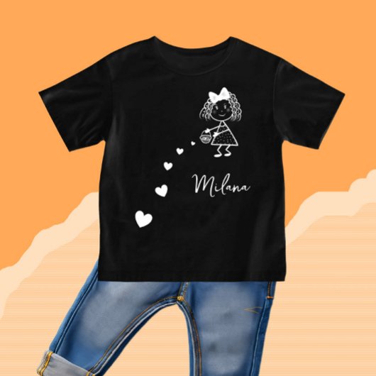 Kleines Mädchen mit Herz Baby T-shirt