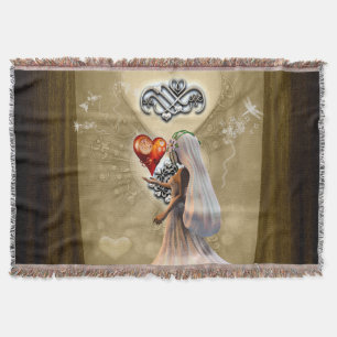 Kleines Mädchen mit Herz Decke