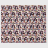 Kleines Mädchen mit Herzzeichen Geschenkpapier (Flach)