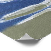 Kleines Mädchen mit Hut am Strand mit Wellen Poster (Ecke)