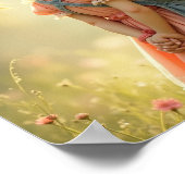 Kleines Mädchen mit ihrem Kätzchen Poster (Ecke)