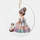 KLEINES MÄDCHEN MIT IHREM KITTEN KERAMIK ORNAMENT (Links)